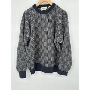 Vintage Fiesole Italy Sweater Mens Size Large Wool Alpaca Blend Pullover Gray